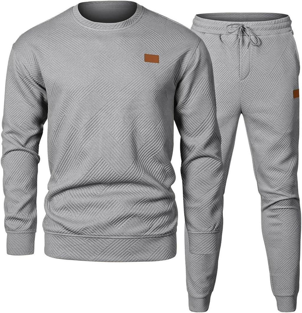 Round Neck Jacquard Sweater Set for Men